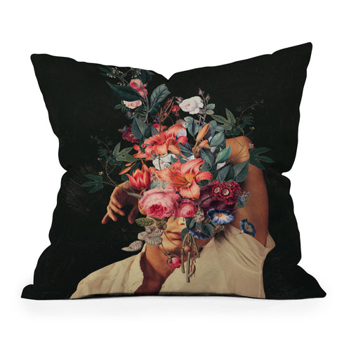 Frank Moth Roses Bloomed every time I Thought of You Outdoor Throw Pillow