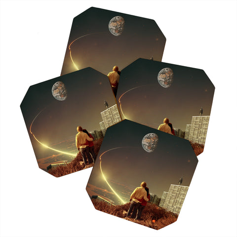 Frank Moth We Used To Live There Too Coaster Set