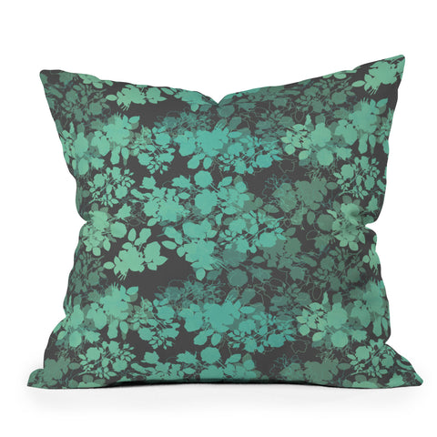 Gabi Audrey Teal Outdoor Throw Pillow