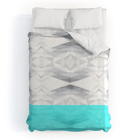 Gabi Lattice Aqua Duvet Cover