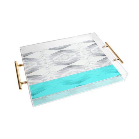 Gabi Lattice Aqua Acrylic Tray