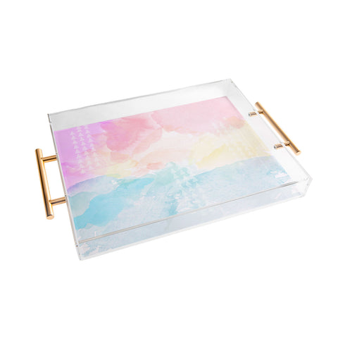 Gabi Pastel Rainbow Watercolor Acrylic Tray