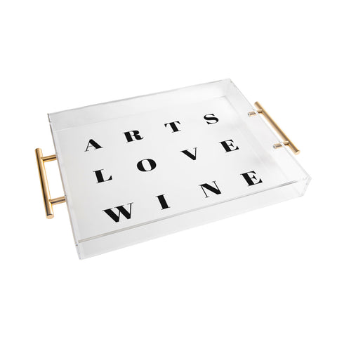 Gabriela Fuente Arts love wine Acrylic Tray