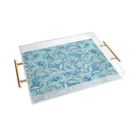 Gabriela Fuente Blue paisley Acrylic Tray