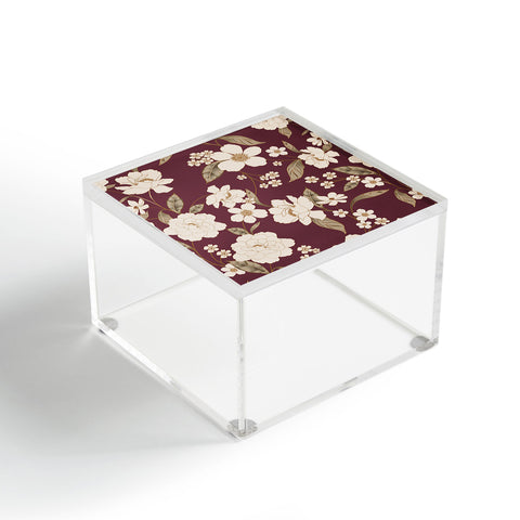 Gabriela Fuente Burgundy Floral Roberta Acrylic Box