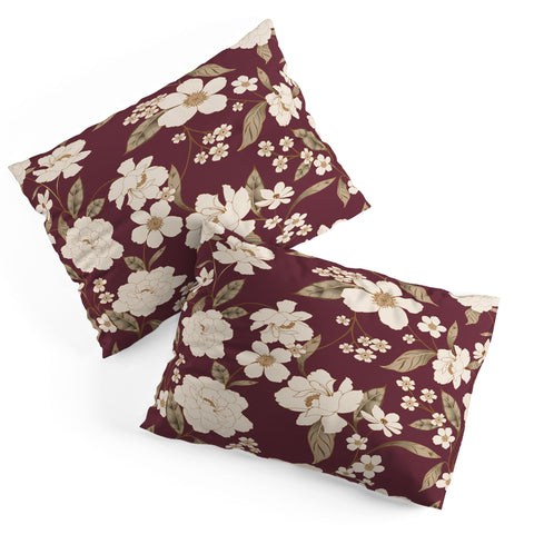 Gabriela Fuente Burgundy Floral Roberta Pillow Shams