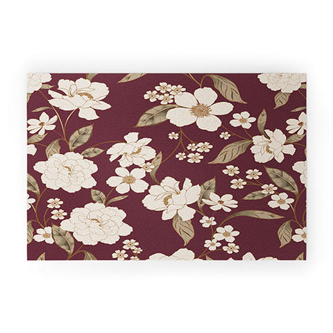 Gabriela Fuente Burgundy Floral Roberta Welcome Mat