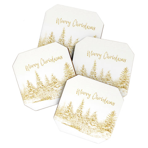 Gabriela Fuente Christmas Gold Coaster Set