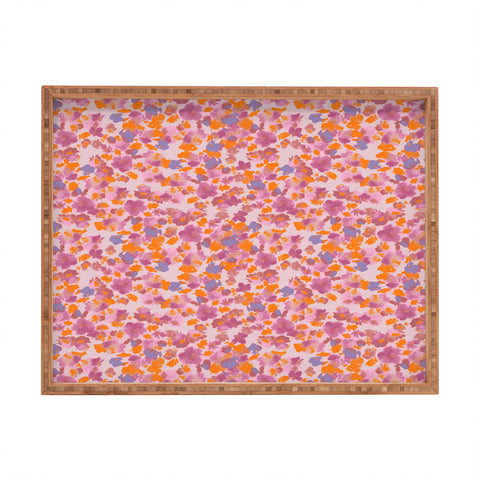 Gabriela Fuente Day Dreaming Watercolor Pink Rectangular Tray