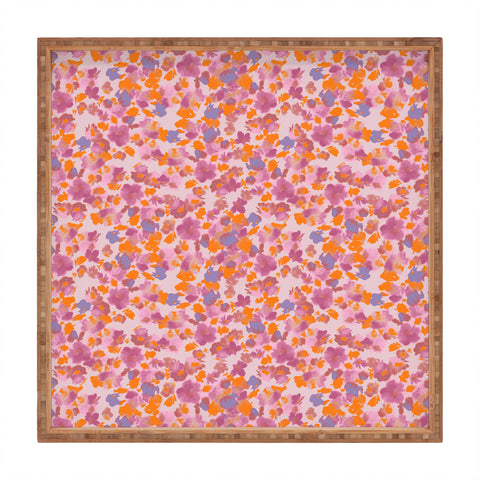 Gabriela Fuente Day Dreaming Watercolor Pink Square Tray