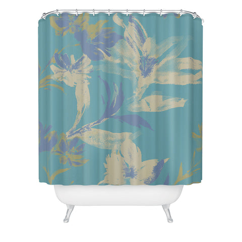 Gabriela Fuente Emma Blue Shower Curtain