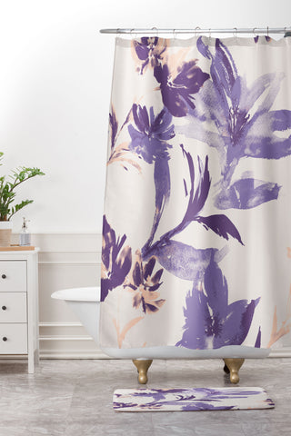 Gabriela Fuente Emma Classic Floral Shower Curtain And Mat