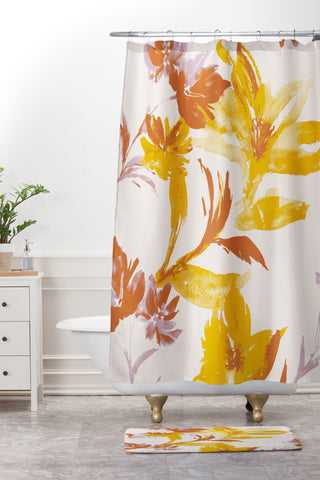Gabriela Fuente Emma Floral Classic Shower Curtain And Mat