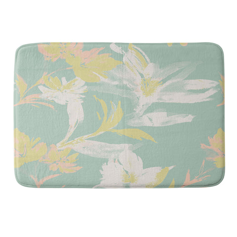 Gabriela Fuente Emma Floral Mint Memory Foam Bath Mat