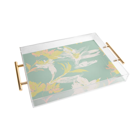 Gabriela Fuente Emma Floral Mint Acrylic Tray