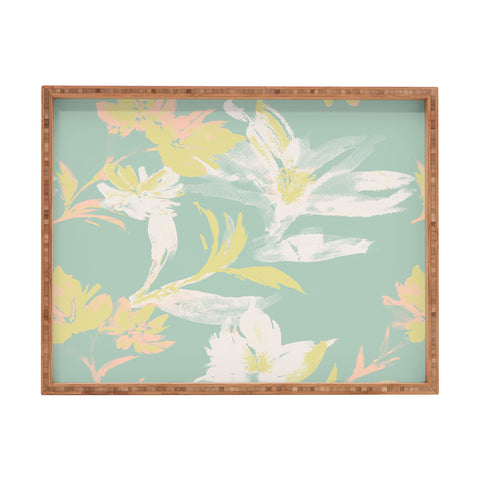 Gabriela Fuente Emma Floral Mint Rectangular Tray