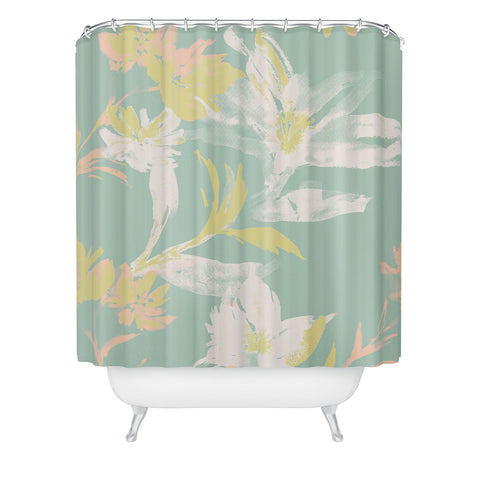 Gabriela Fuente Emma Floral Mint Shower Curtain