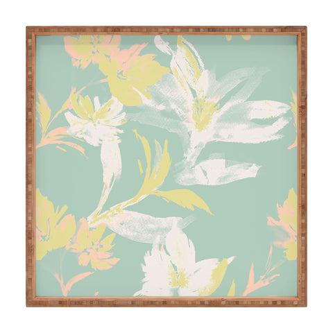 Gabriela Fuente Emma Floral Mint Square Tray