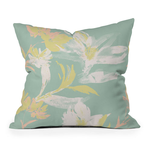 Gabriela Fuente Emma Floral Mint Throw Pillow