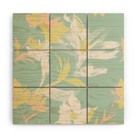 Gabriela Fuente Emma Floral Mint Wood Wall Mural