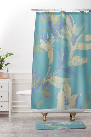 Gabriela Fuente Emma Floral Shower Curtain And Mat