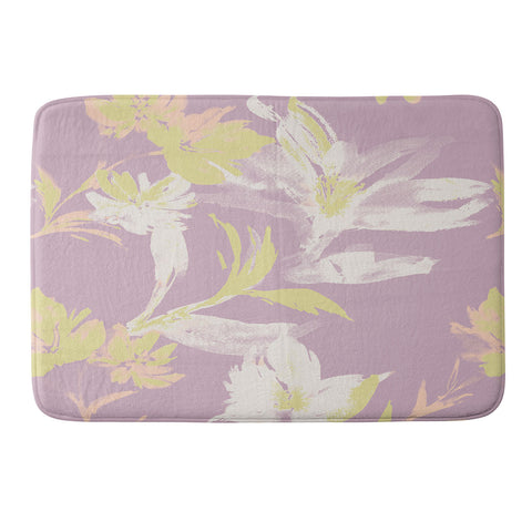 Gabriela Fuente Emma Lilac Floral Memory Foam Bath Mat