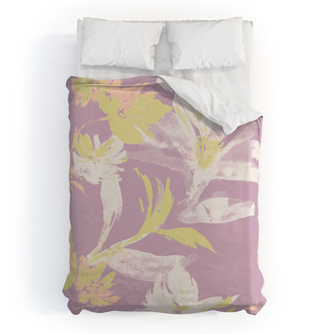 Gabriela Fuente Emma Lilac Floral Duvet Cover