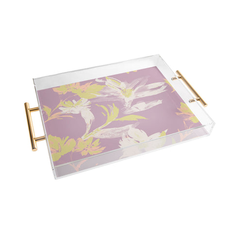 Gabriela Fuente Emma Lilac Floral Acrylic Tray