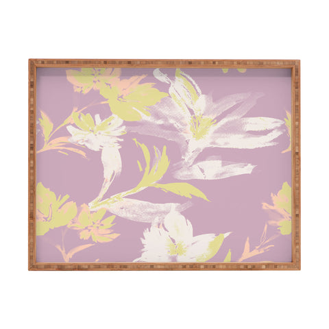Gabriela Fuente Emma Lilac Floral Rectangular Tray