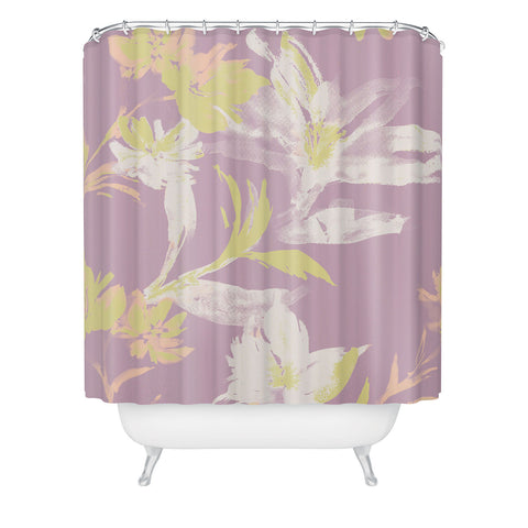 Gabriela Fuente Emma Lilac Floral Shower Curtain