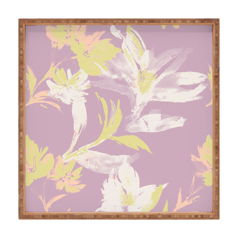 Gabriela Fuente Emma Lilac Floral Square Tray