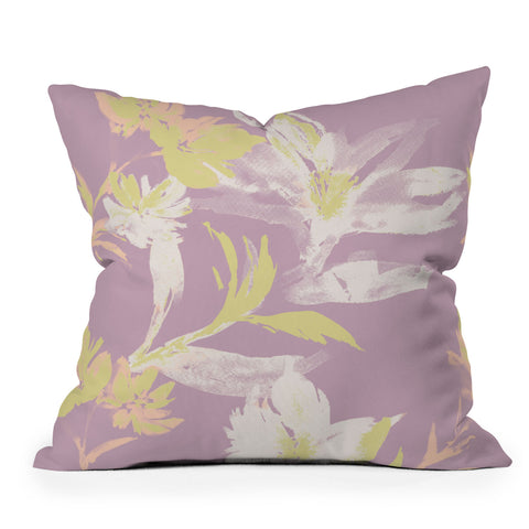 Gabriela Fuente Emma Lilac Floral Throw Pillow