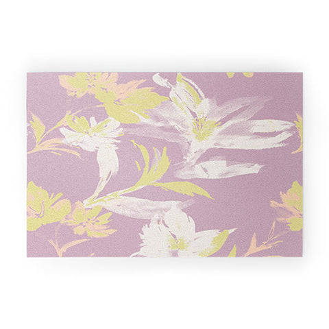 Gabriela Fuente Emma Lilac Floral Welcome Mat
