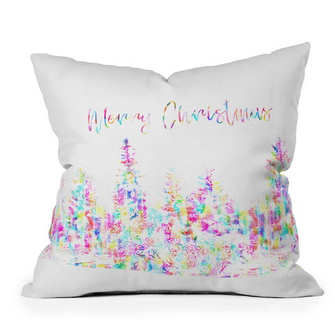 Gabriela Fuente Happy Christmas Outdoor Throw Pillow