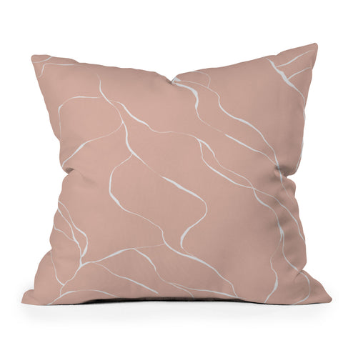 Gabriela Fuente line pink Outdoor Throw Pillow