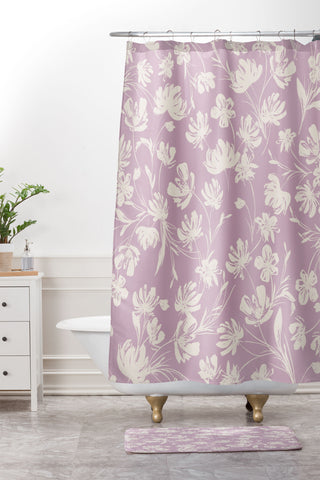 Gabriela Fuente Martine Lilac Shower Curtain And Mat