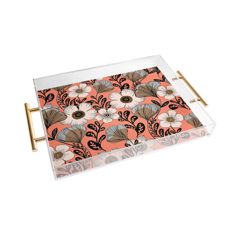 Gabriela Fuente Maxi Floral Acrylic Tray