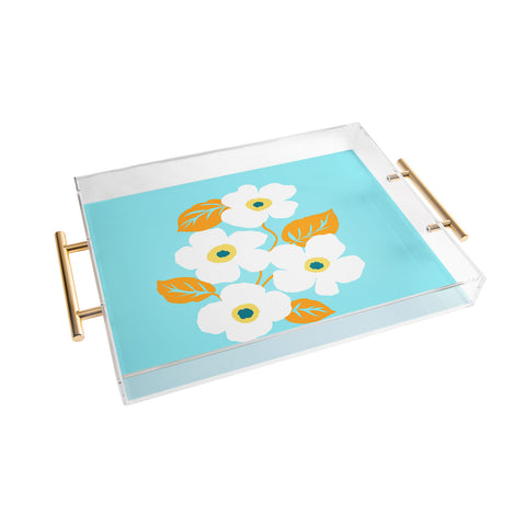 Gabriela Fuente Minimal Floral Acrylic Tray