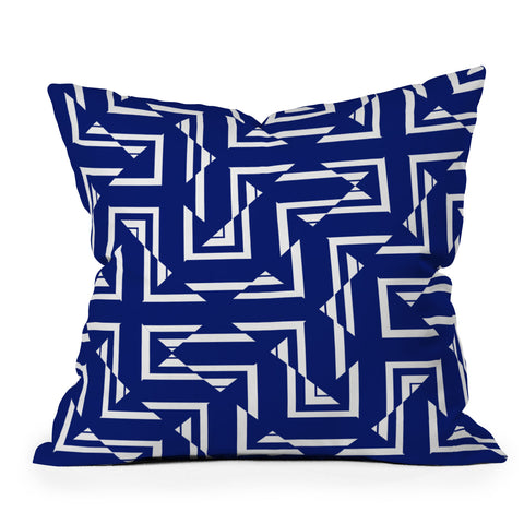 Gabriela Fuente NavyGeo Outdoor Throw Pillow