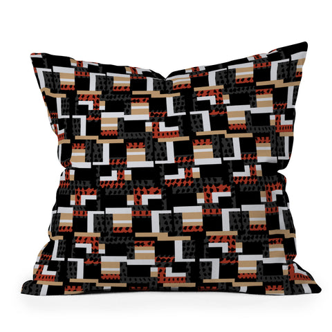 Gabriela Fuente Neutral Geo Outdoor Throw Pillow