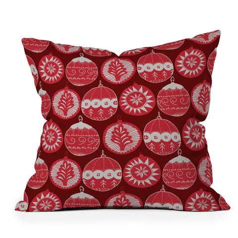 Gabriela Fuente Noel rouge Outdoor Throw Pillow