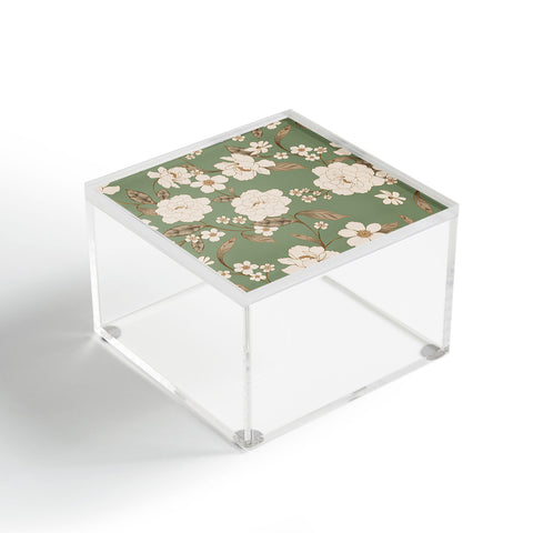 Gabriela Fuente Olive Floral Roberta Acrylic Box