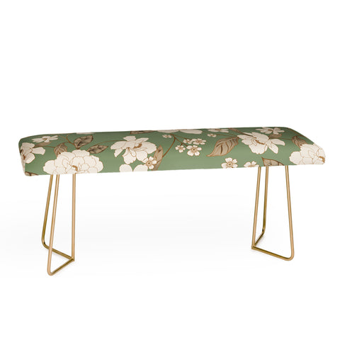 Gabriela Fuente Olive Floral Roberta Bench