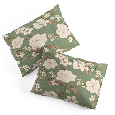 Gabriela Fuente Olive Floral Roberta Pillow Shams