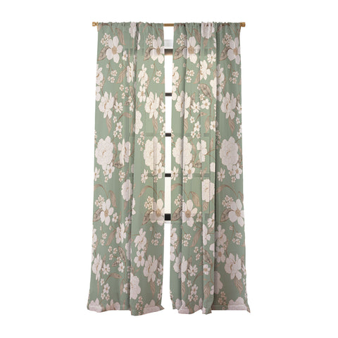 Gabriela Fuente Olive Floral Roberta Sheer Non Repeat