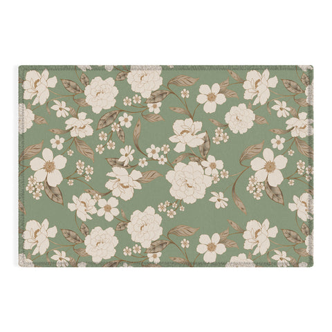 Gabriela Fuente Olive Floral Roberta Outdoor Rug