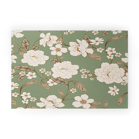 Gabriela Fuente Olive Floral Roberta Welcome Mat