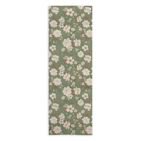 Gabriela Fuente Olive Floral Roberta Yoga Towel