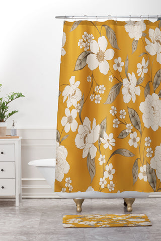Gabriela Fuente Roberta Sunflower Shower Curtain And Mat