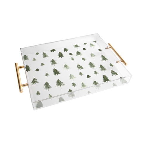 Gabriela Fuente winter forest Acrylic Tray